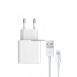 Adaptor retea+ cablu lightning Apple iPhone, Alb