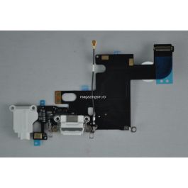 Banda Flex iPhone 6 Conector Incarcare Cu Microfon Si Jack Audio Alb