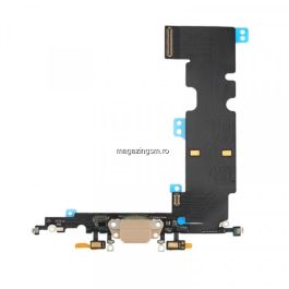 Banda Flex iPhone 8 Plus Cu Conector Incarcare si Microfon Aurie