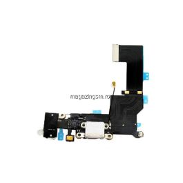 Banda Flex Mufa Incarcare iPhone 5s Cu Microfon Si Jack Audio Negru