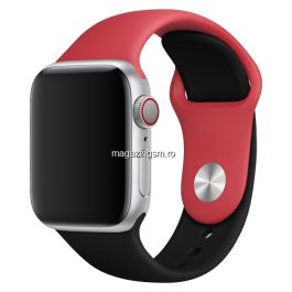 Bratara Tip Curea Ceas Apple Watch Series 5 / 4 / 3 / 2 / 1 38mm Silicon Rosie / Neagra