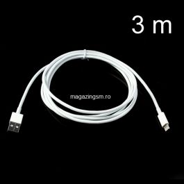 Cablu 3 Metri Lightning 8Pin La USB Data Si Incarcare iPhone X 8 7 6s 5s 5 iPad Mini iPod Touch 5 Nano 7 Alb
