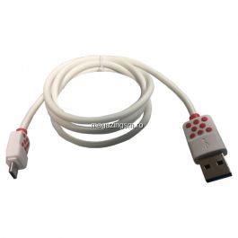 Cablu Date Si Incarcare Micro USB Allview X3 Soul Alb Cu Buline