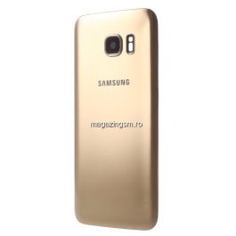 Capac Baterie Spate Samsung Galaxy S7 edge G935 Cu Ornament Camera Si Adeziv Sticker Auriu
