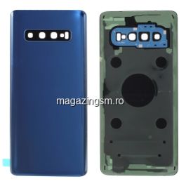 Capac Baterie Samsung S10 SM-G973 Smoke Blue Complet cu Ornamente