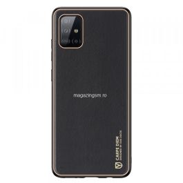 Husa telefon Dux Ducis Samsung Galaxy A71 TPU din piele ecologica Neagra