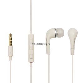 Casti Handsfree Samsung I9505 Galaxy S 4 Stereo Albe Originale