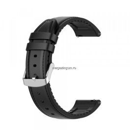 Curea Ceas Inteligent Samsung Galaxy Watch Din Piele Ecologica 22 mm Neagra