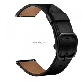 Curea Huawei Watch GT 2/1 / Honor Magic GT 2e 46mm Piele Ecologica Neagra