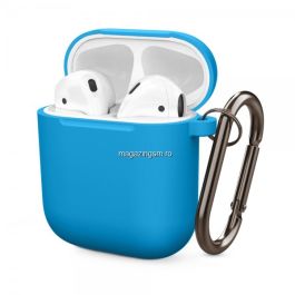 Husa Carcasa Casti Apple AirPods Albastra