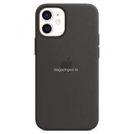 Husa de protectie Apple Silicone Case MagSafe pentru iPhone 12/12 Pro, Black