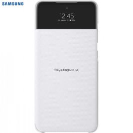 Husa de protectie Samsung Smart S View Wallet Cover pentru Galaxy A52, White