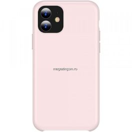 Husa iPhone 11 Pro Silicon Cu Protectie Camera Pink Sand