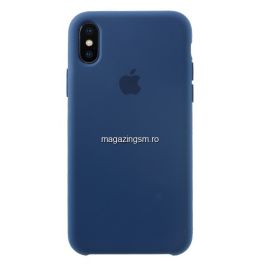 Husa iPhone X Silicon Albastru Inchis