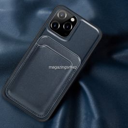 Husa Telefon iPhone 12 / 12 Pro Din Piele Ecologica Cu Suport Pentru Carduri Magnetic Albastra