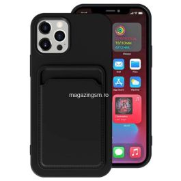 Husa Telefon iPhone 12 / 12 Pro TPU Cu Suport Pentru Carduri Neagra