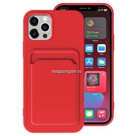 Husa Telefon iPhone 12 / 12 Pro TPU Cu Suport Pentru Carduri Rosie