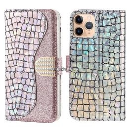 Husa Telefon iPhone 13 Pro Max Flip Cu Stand Roz Aurie