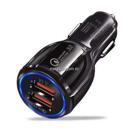 Incarcator Auto Samsung Huawei Nokia iPhone Cu Incarcare Rapida BASEUS Negru
