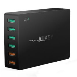 Incarcator rapid Aukey PA-T11, 6 sloturi USB 3,0, negru