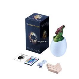 Lampa De Veghe Lumina RGB In Forma De Dinozaur Alba