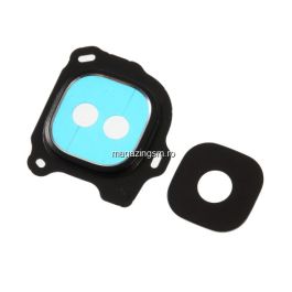 Ornament Camera Spate Cu Geam Si Adeziv Sticker Samsung Galaxy J6 J600 2018 Negru