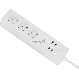 Prelungitor WiFi, 3 porturi, 4*USB 4A, 2200W, 10A, 1.8m