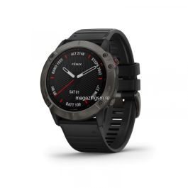 RESIGILAT Garmin Fenix 6X Sapphire Carbon Gray DLC, Black Band