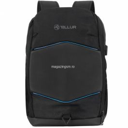 Rucsac laptop Tellur GlowPack 15,6 inch banda iluminata port USB Black