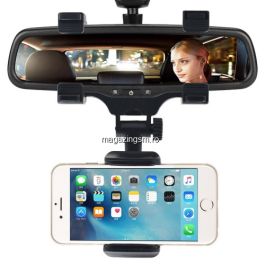 Suport Telefon Auto Pentru Oglinda Retrovizoare iPhone Samsung Huawei Negru