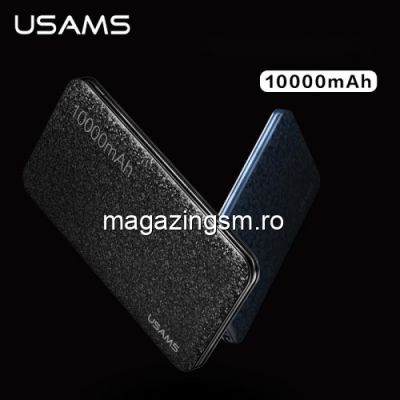 Acumulator Extern iPhone iPad Samsung Huawei HTC LG Power Bank Dual USB 10000mAh USAMS Mozaic Negru