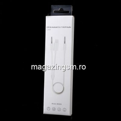 Adaptor iPhone 2 in 1 Mufa Incarcare Lightning 8 Pin Si Casti Audio Jack