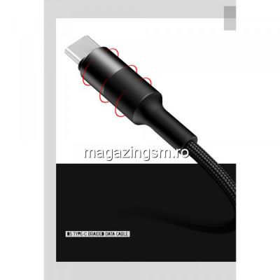 Cablu de date USAMS USB tip C, Negru