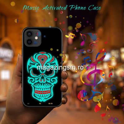 Husa telefon iPhone 12 / 12 Pro TPU cu model luminos in timpul redarii muzicii