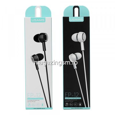 Casti USAMS EP-12 Cu Mufa Jack 3,5mm Si Microfon Negre