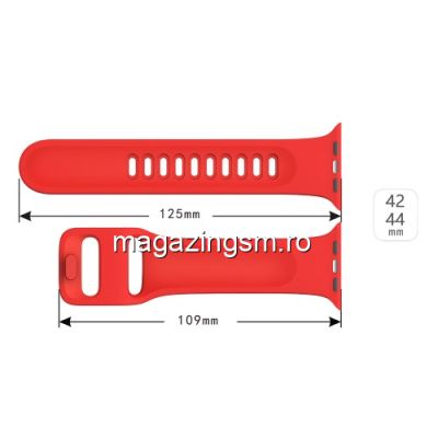 Curea Apple Watch Series 4 / 5 / 6 SE 44mm Series 1 / 2 / 3 42mm Silicon Rosie