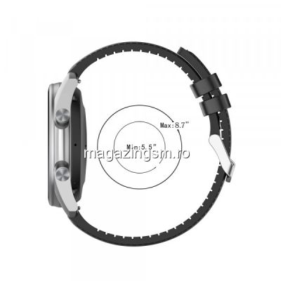 Curea Ceas Inteligent Samsung Galaxy Watch Din Piele Ecologica 22 mm Neagra