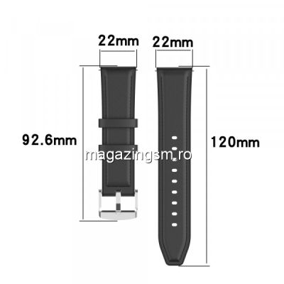 Curea Ceas Inteligent Samsung Galaxy Watch Din Piele Ecologica 22 mm Neagra