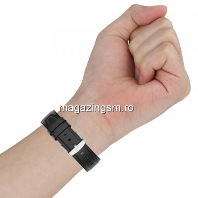 Curea Ceas Inteligent Samsung Galaxy Watch Din Piele Ecologica 22 mm Neagra