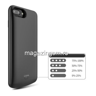 Husa Acumulator Extern iPhone 7 Plus/ 8 Plus Power Bank 5500mAh Neagra