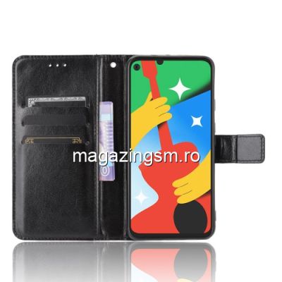 Husa Google Pixel 4A 5G Flip Cu Stand Neagra