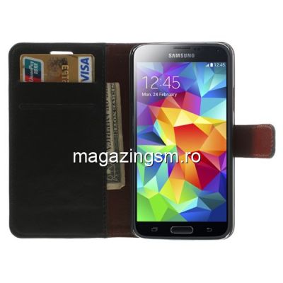 Husa Samsung Galaxy S5 G900 Flip Cu Stand Neagra