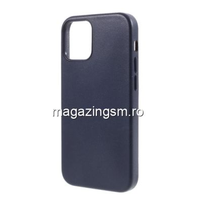 Husa Telefon iPhone 12 / 12 Pro Din Piele Ecologica Albastra