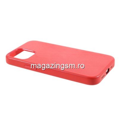 Husa Telefon iPhone 12 / 12 Pro Din Piele Ecologica Rosie