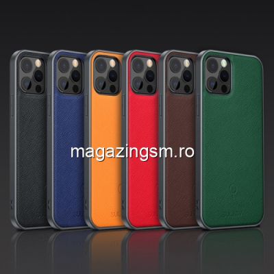 Husa Telefon iPhone 12 / 12 Pro Dura Piele Ecologica Neagra