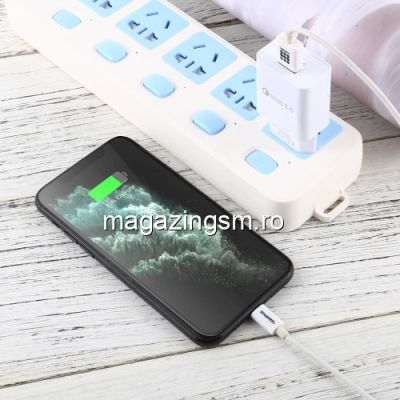 Incarcator Retea QC 3,0 Cu Port USB Alb