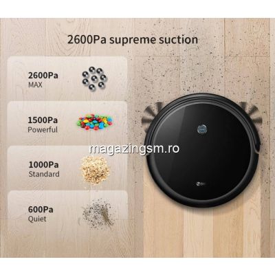 Robot de aspirare 360 C50, Aspirare si Spalare, Rezervor apa 300 ml Negru