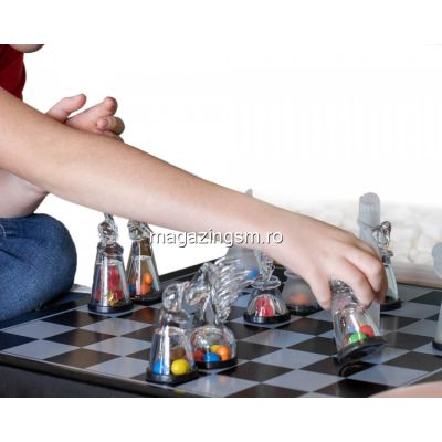 Set Joc Sah de petrecere cu shoturi THE GLASS KNIGHTS, Gri
