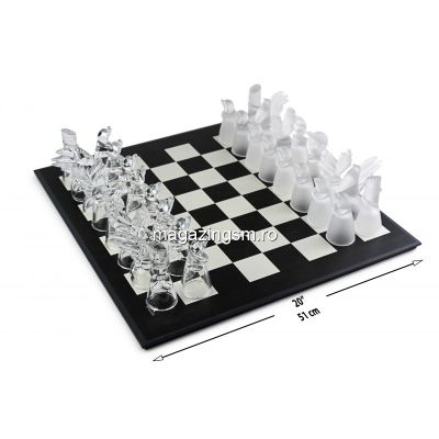 Set Joc Sah de petrecere cu shoturi THE GLASS KNIGHTS, Gri