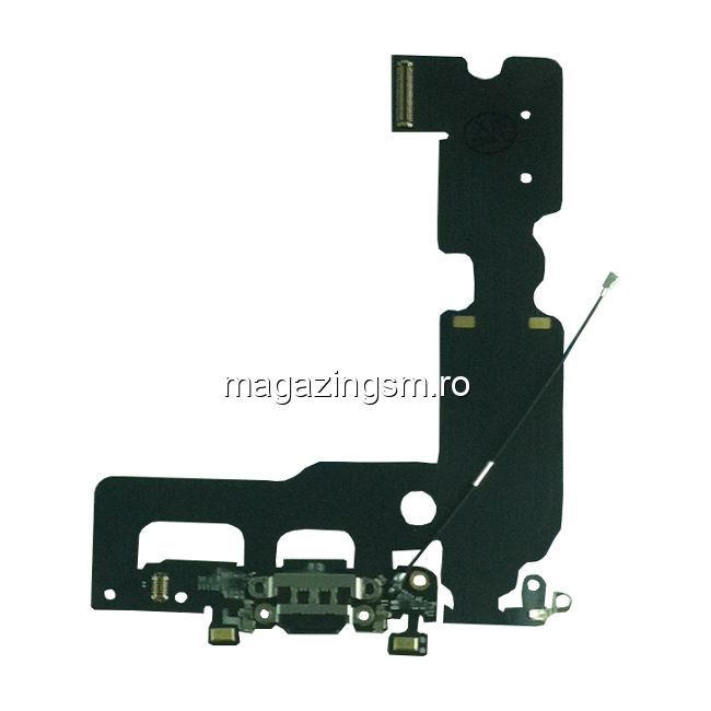 Banda Flex Cu Conector Incarcare Microfon Si Antena Semnal iPhone 7 Plus Neagra